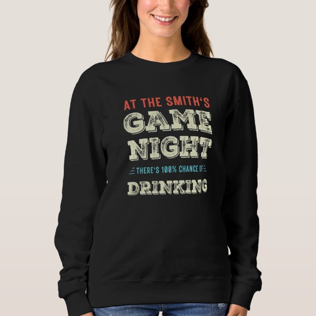Sweatshirt Smith Jeu Night Board Jeu 100 Chance Boire (Devant)
