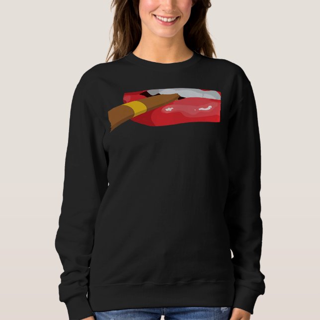 Sweatshirt Smoke Cuban Cigar Lit Lips Smoking Graphic (Devant)