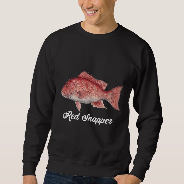 Sweatshirt Snapper Red Snapper Peinture Red Snapper pêcheur (Devant)