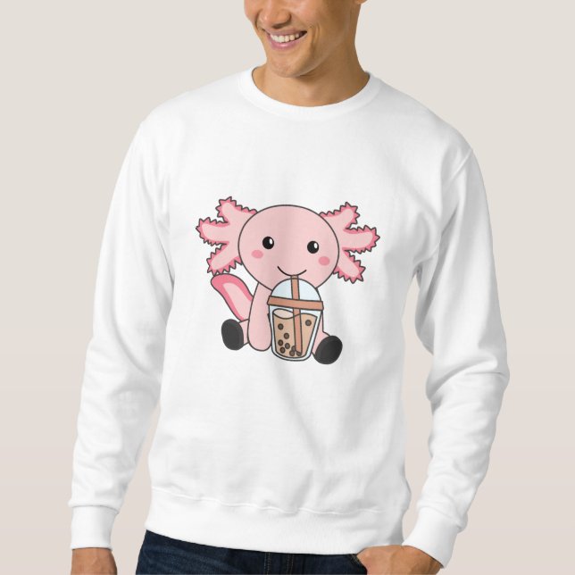 Sweatshirt Snaxolotl Axolotl Amateurs de thé à bulles Animaux (Devant)
