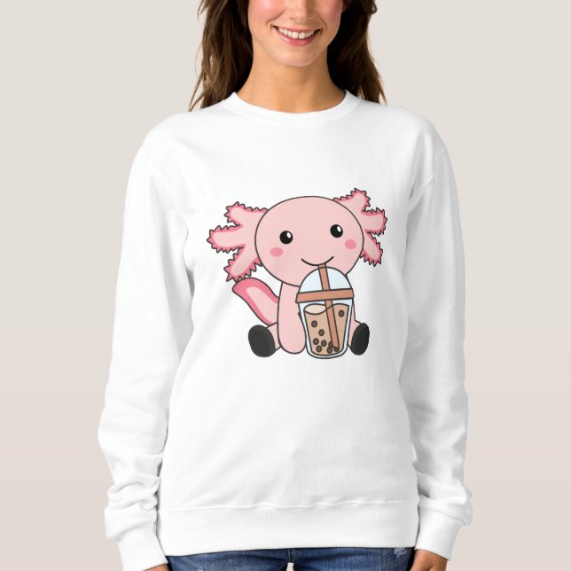 Sweatshirt Snaxolotl Axolotl Amateurs de thé à bulles Animaux (Devant)