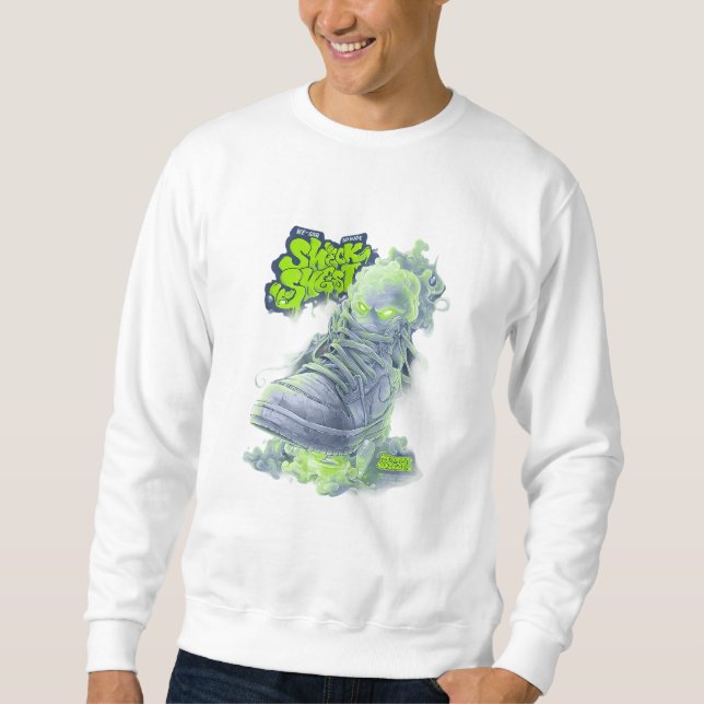 Sweatshirt Sneak Skest Ghost Shoe – Neon Green Streetwear Art (Devant)