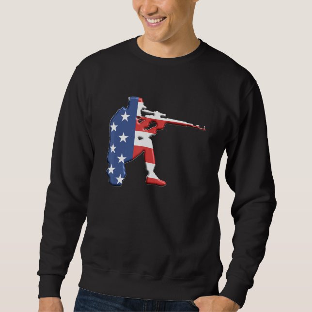 Sweatshirt Sniper Drapeau Américain 2e Amendement Snipe Patri (Devant)
