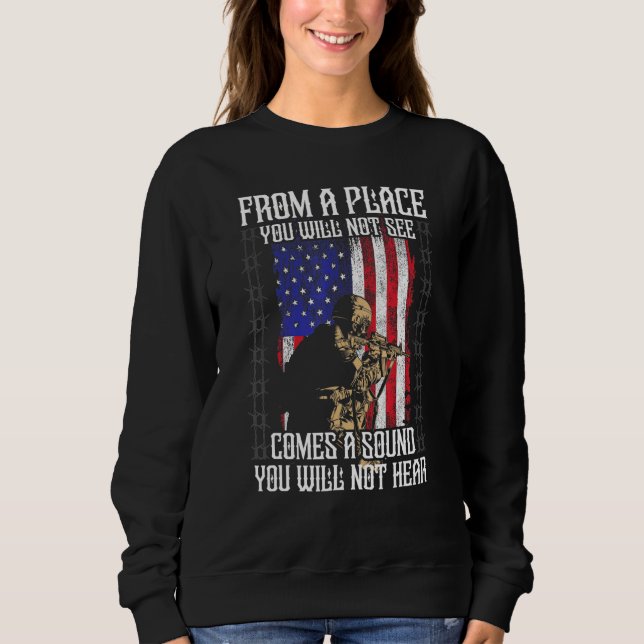 Sweatshirt Sniper Militaire Sharpshooter Bruit Marksm (Devant)