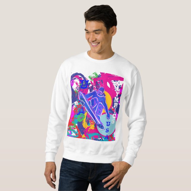 SWEATSHIRT SNOWBOARD OLYMPIQUE  (Devant entier)