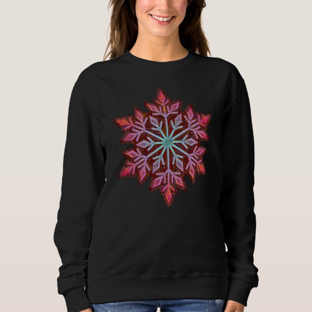 Sweatshirt SNOWFLAKE-Retro Vintage Snowflake, Sports d'hiver (Devant)