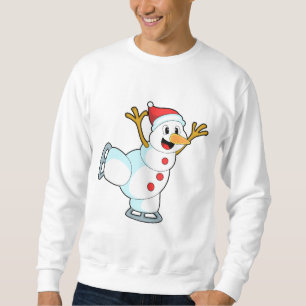 Sweatshirt Snowman au patinage sur glace avec patins sur glac
