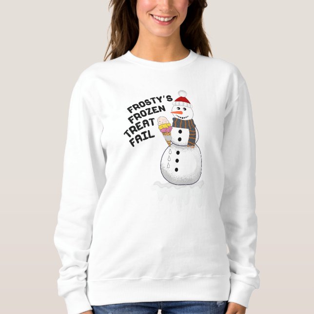 Sweatshirt Snowman avec une crème glacée fondue (Devant)