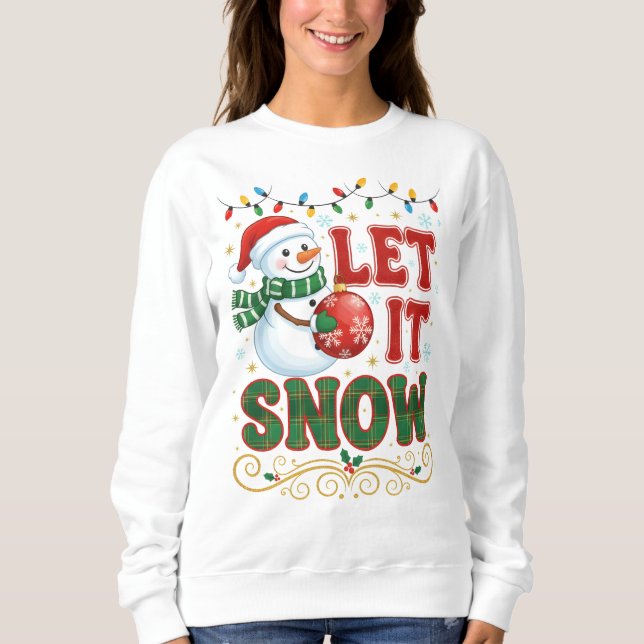 Sweatshirt Snowman & Holiday Lights (Devant)