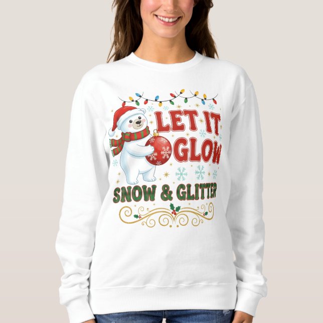 Sweatshirt Snowman & Snowflake Glitter (Devant)