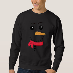 Sweatshirt Snowman Visage Carotte Nez Eyebros Écarf Drôle Chr