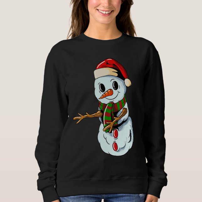 Sweatshirt Snowman with Christmashat Floss Dance on Christmas (Devant)