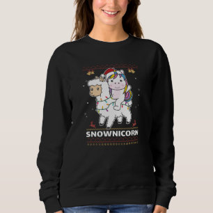 Sweatshirt Snownicorn Unicorn Lama Noël Animaux d'hiver