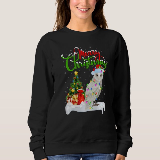 Sweatshirt Snowy Owl Bird  Xmas Decorations Snowy Owl Christm (Devant)