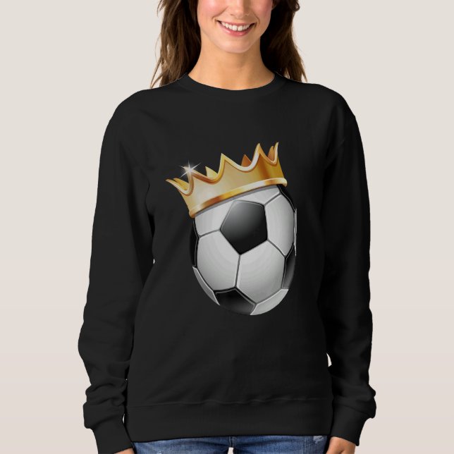Sweatshirt Soccer Ball Gold Crown For Women Teen Girls Mom Yo (Devant)