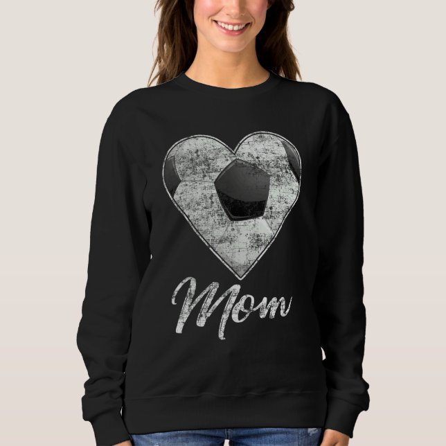 Sweatshirt Soccer Ball Heart Mom Fan  Idea Mothrer Sport (Devant)