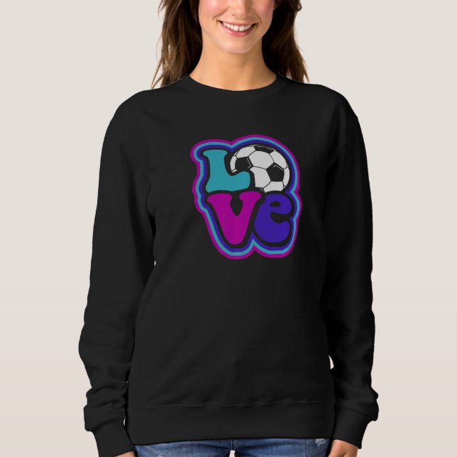 Sweatshirt Soccer Love for Teen Girls & Women Blue & Purple D (Devant)