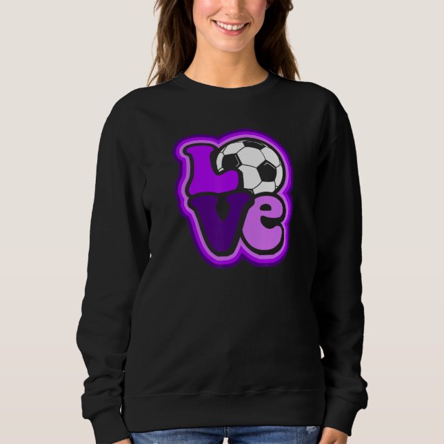 Sweatshirt Soccer Love for Teen Girls & Women Shades of Purpl (Devant)