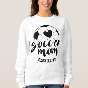 Sweatshirt Soccer Maman Heart Ball Cadeau personnalisé pour m