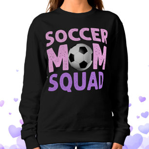 Sweatshirt Soccer Maman Squad en rose et violet
