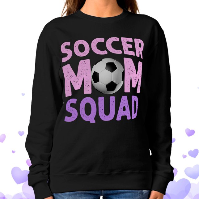 Sweatshirt Soccer Maman Squad en rose et violet (Créateur téléchargé)