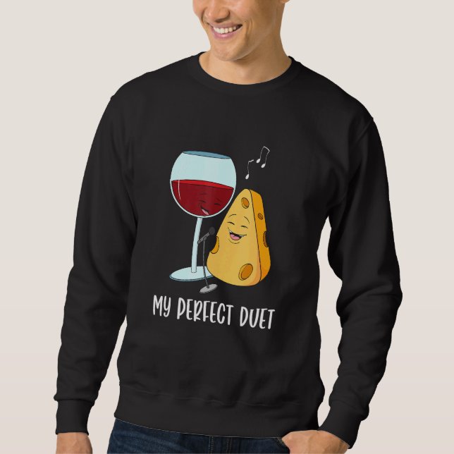 Sweatshirt Social Media Duet Design Pour Le Vin Et Le Fromage (Devant)