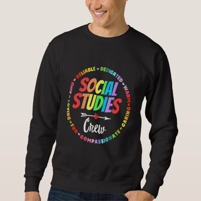Sweatshirt Social Studies Crew First Day Of School & Apprecia (Devant)