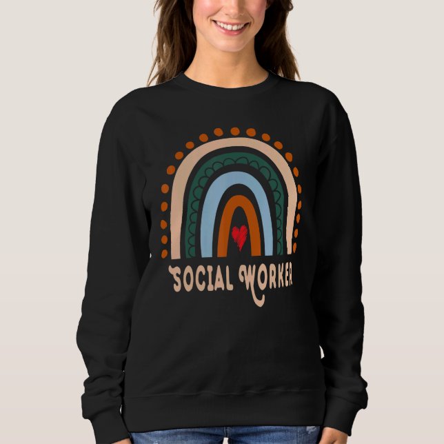 Sweatshirt Social Worker Rainbow Cute Appréciation essentiell (Devant)