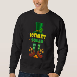 Sweatshirt Sociality Squad Funny Irish St Patrick Day