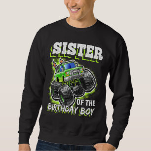 Sweatshirt Soeur de l'anniversaire Boy Monster Camion Anniver