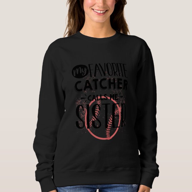Sweatshirt Soeur de ramasseur de softball féminin Graphiste (Devant)