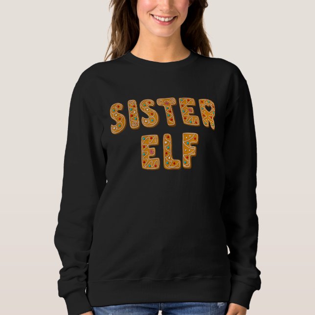 Sweatshirt Soeur Elf (Sis) Groupe Correspondant Famille Noël  (Devant)