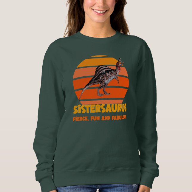 Sweatshirt Sœurs drôles dinosaure Sœur humour Design (Devant)