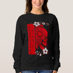 Sweatshirt Soft Grunge Esthétique Crâne Et Cerise Blossom Gam
