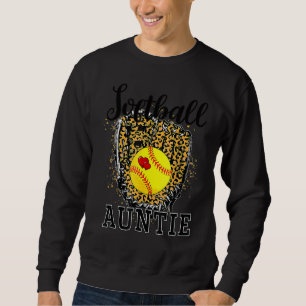 Sweatshirt Softball Auntie Leopard Jour Tante Mère Softb