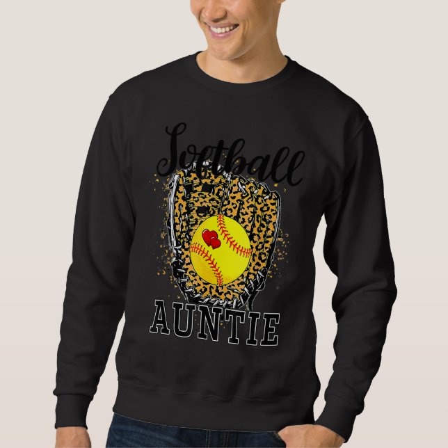 Sweatshirt Softball Auntie Leopard Jour Tante Mère Softb (Devant)