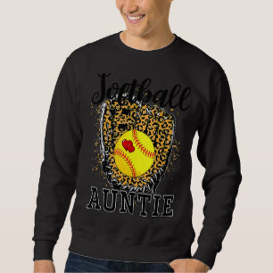 Sweatshirt Softball Auntie Leopard Jour Tante Mère Softb