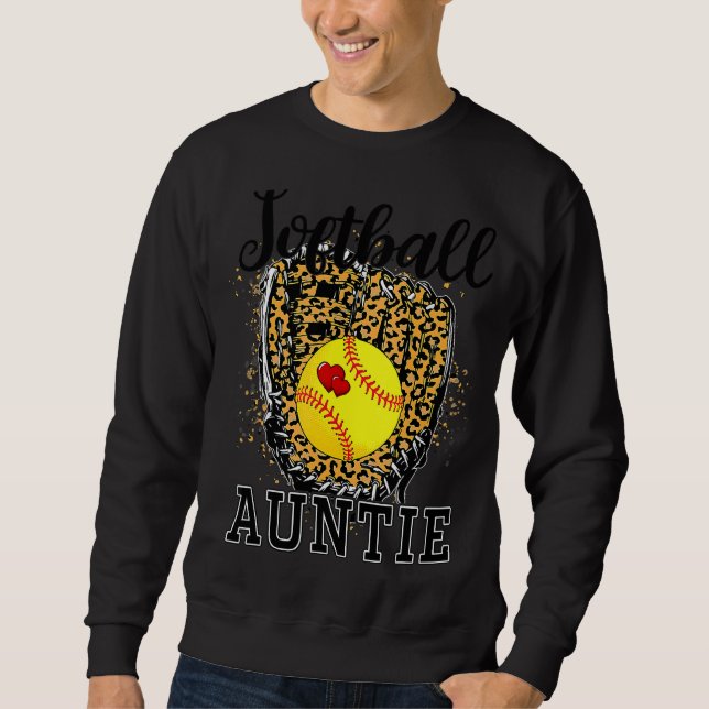 Sweatshirt Softball Auntie Leopard Jour Tante Mère Softb (Devant)