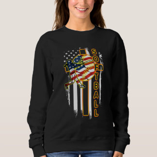 Sweatshirt Softball Cross Jesu Dieu Drapeau Vêtements