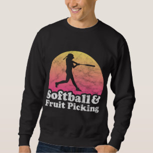 Sweatshirt Softball et cueillette de fruits femmes ou filles