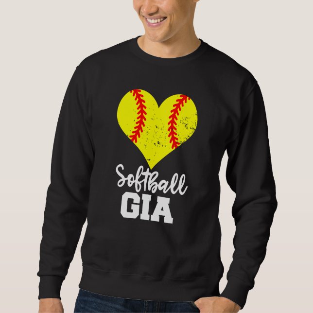 Sweatshirt Softball Gia Softball Heart Grandma Gia (Devant)