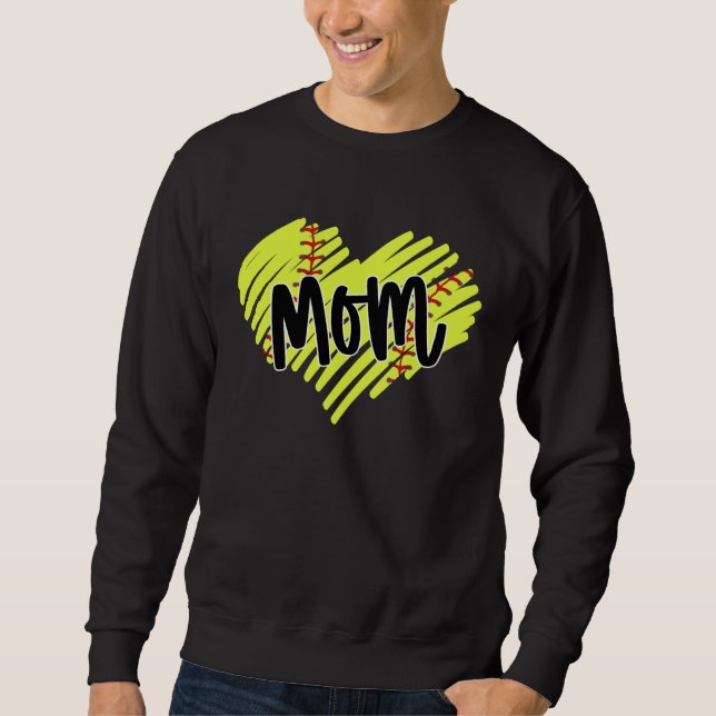 Sweatshirt Softball Heart Ball Mom Women Graphic Baseball (Devant)