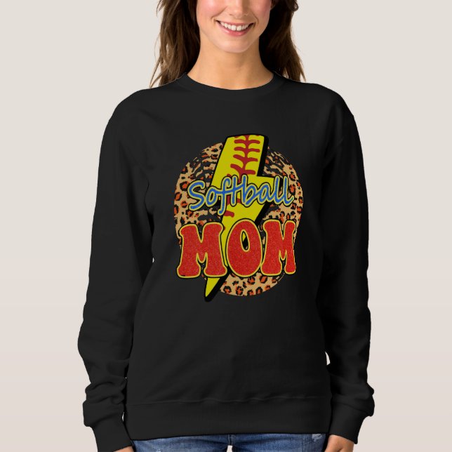 Sweatshirt Softball Love Softball Life Mom High School Softba (Devant)