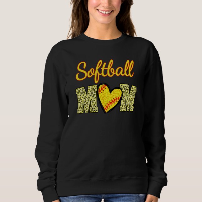 Sweatshirt Softball Love Softball Life Mom High School Softba (Devant)