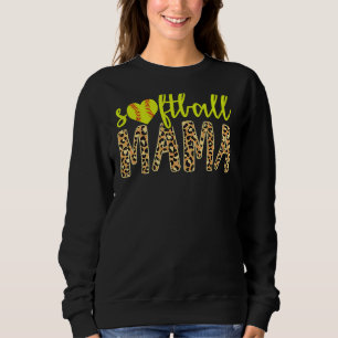 Sweatshirt Softball Mama Cute Cheetah Mère's Day Sports 12