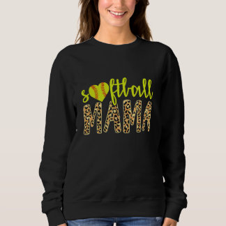 Sweatshirt Softball Mama Cute Cheetah Mère's Day Sports 3