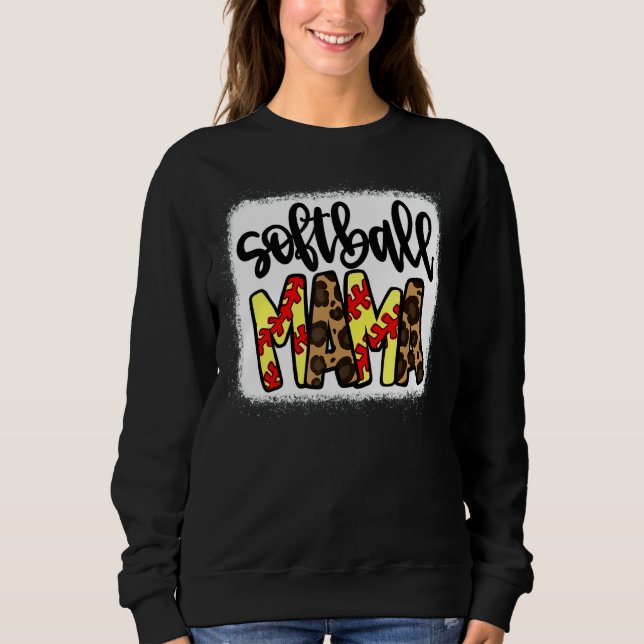 Sweatshirt Softball Mama Leopard (Devant)