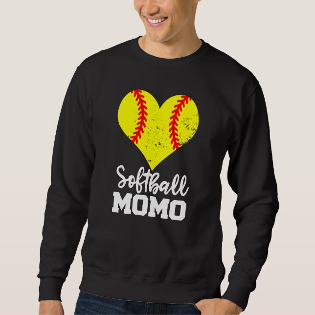 Sweatshirt Softball Momo Softball Heart Grandma Momo (Devant)
