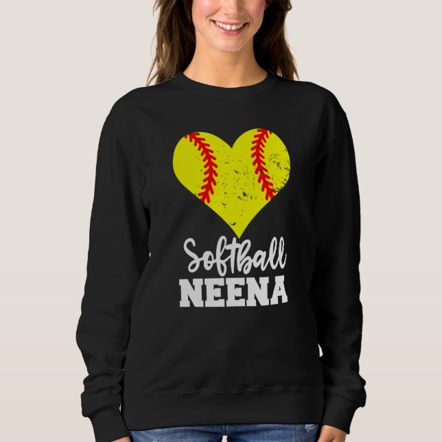 Sweatshirt Softball Neena Softball Heart Grandma Neena (Devant)
