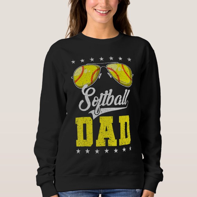 Sweatshirt Softball Papa Fier Papa Papa De Softball Player Pè (Devant)